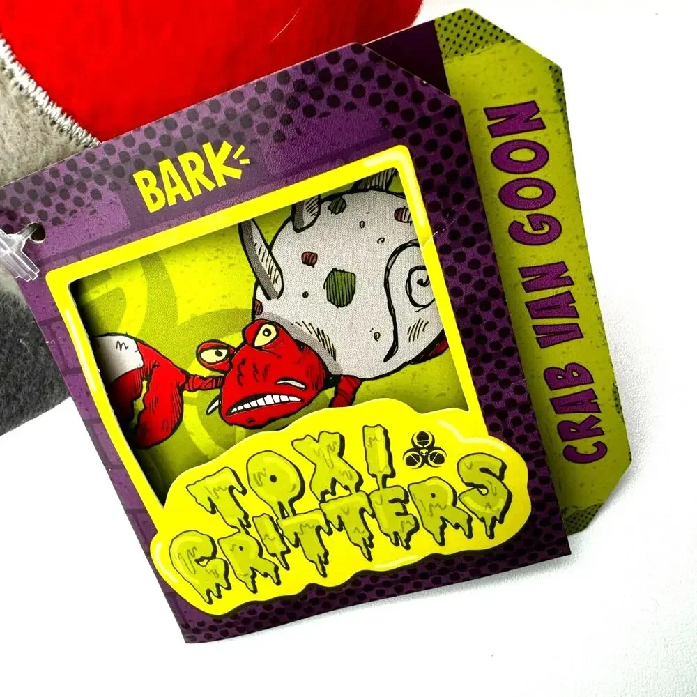 BARK BOX | NEW Crab Van Goon Toxi Critter Plush Dog Toy Crinkle‎ Tube Squeaker